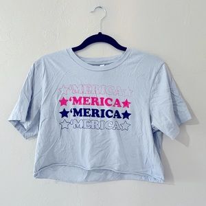 ‘Merica crop tee